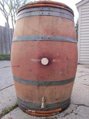 Premium Rain Barrel made from used wine barrels in MN